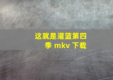 这就是灌篮第四季 mkv 下载